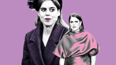 A photo illustration of Princess Beatrice and Princess Eugenie.