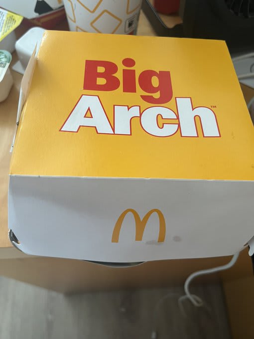 A McDonald’s box marked Big Arch