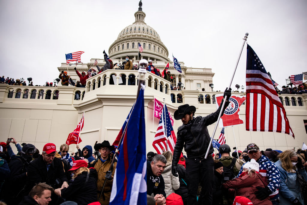 Supporters of Donald Trump attack the U.S. Capitol on January 6, 2021, in an attempt to interfere with the peaceful transfer of power. 