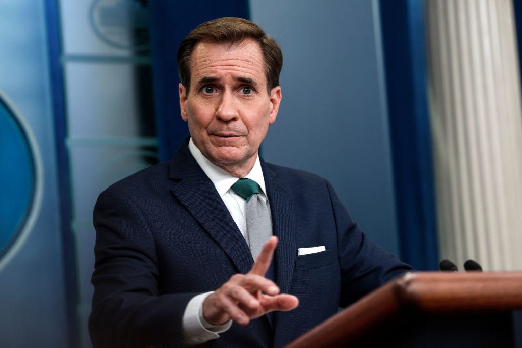 John Kirby speaks during the daily press briefing at the White House.