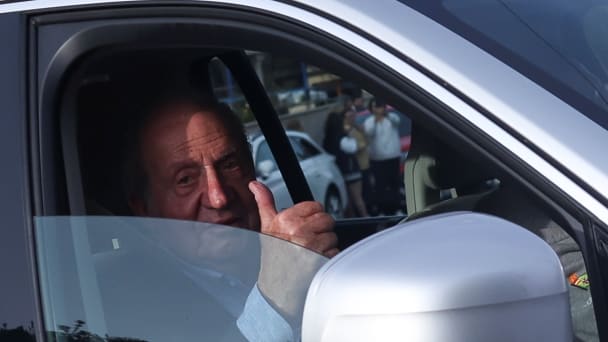 Former Spanish King Juan Carlos arrives at Sanxenxo, Spain, May 19, 2022.