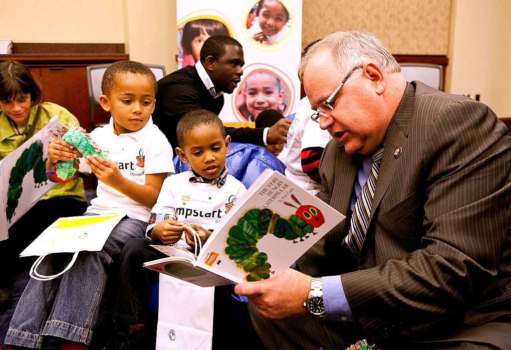 Then-Congressman Tim Walz reads to children on Capitol Hill in 2009 in Washington, D.C.