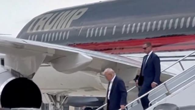 Republican presidential candidate and former U.S. President Donald Trump arrives at Milwaukee 