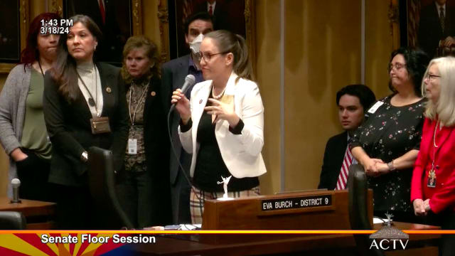 Eva Burch shares her own abortion story on the floor of the Arizona Senate. 