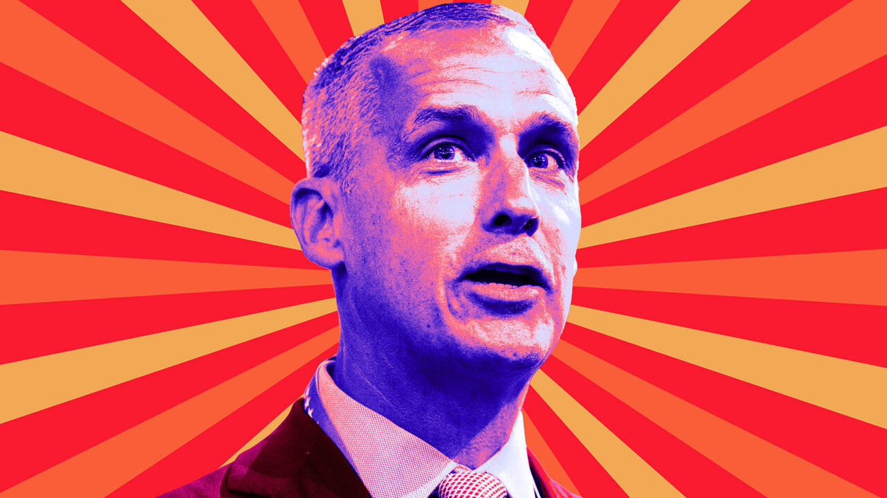 A photo illustration of Corey Lewandowski.