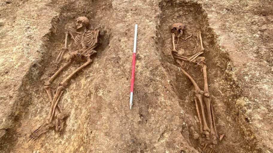 Remains of two bodies found in the burial site