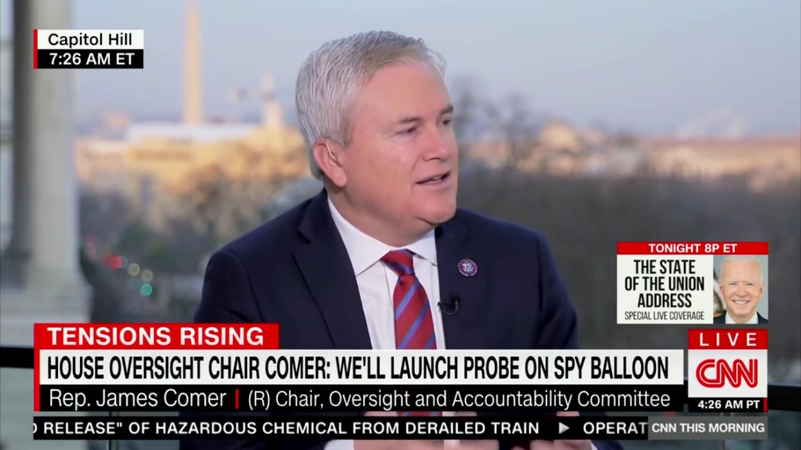 CNN Forces GOP Rep to Admit There’s ‘No Evidence’ Spy Balloon Had ‘Bioweapons’