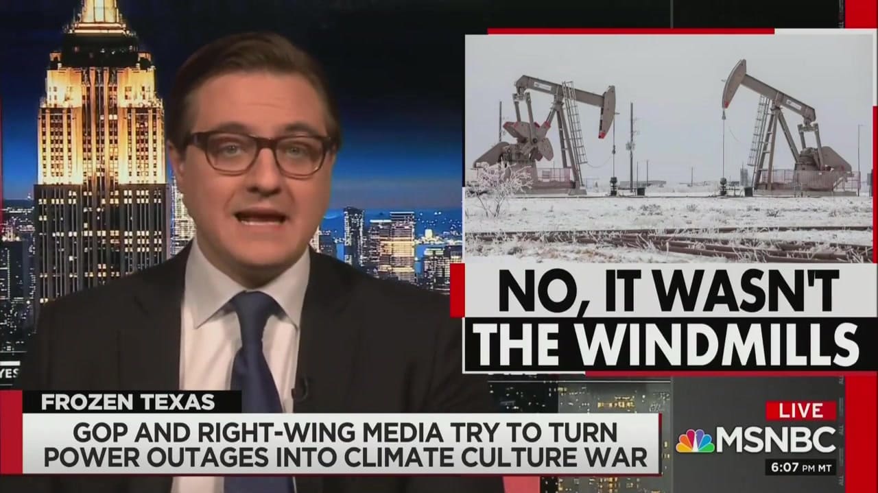Chris Hayes speaks of Fox’s “cultural war idiocy” about the Texas power outage