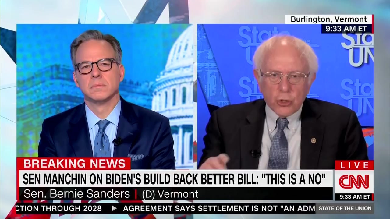 Bernie Sanders Says Senate Should Vote on BBB So Manchin Can Show ‘Why