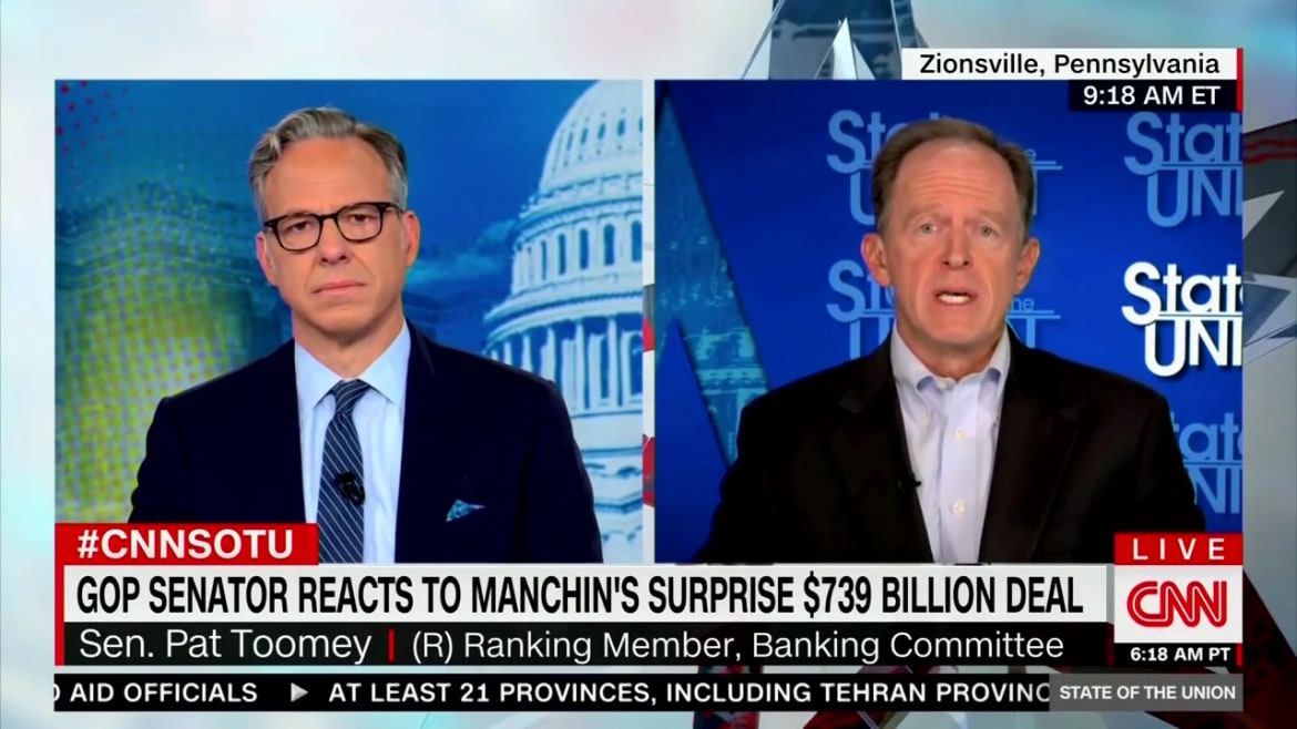 Republican Pat Toomey Insists Dems Took Joe Manchin ‘to the Cleaners’