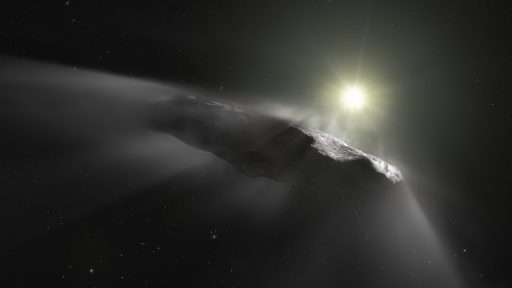 Artist’s impression of ‘Oumuamua.