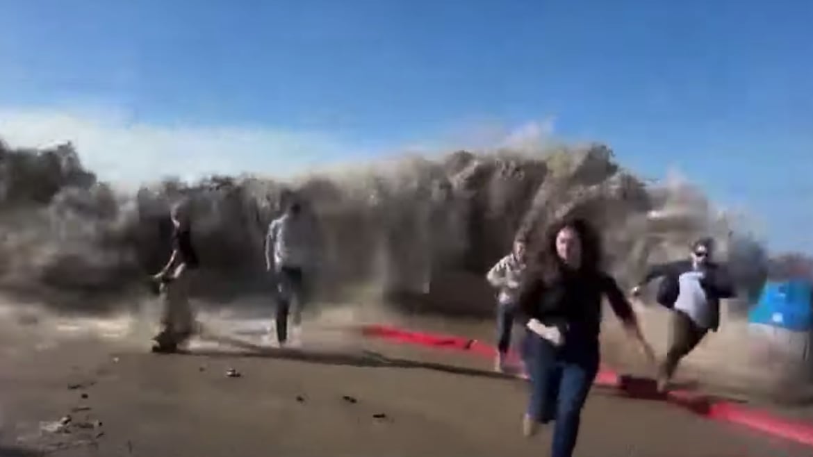 Nine Hospitalized After Giant Rogue Wave Smashes Into California Coast