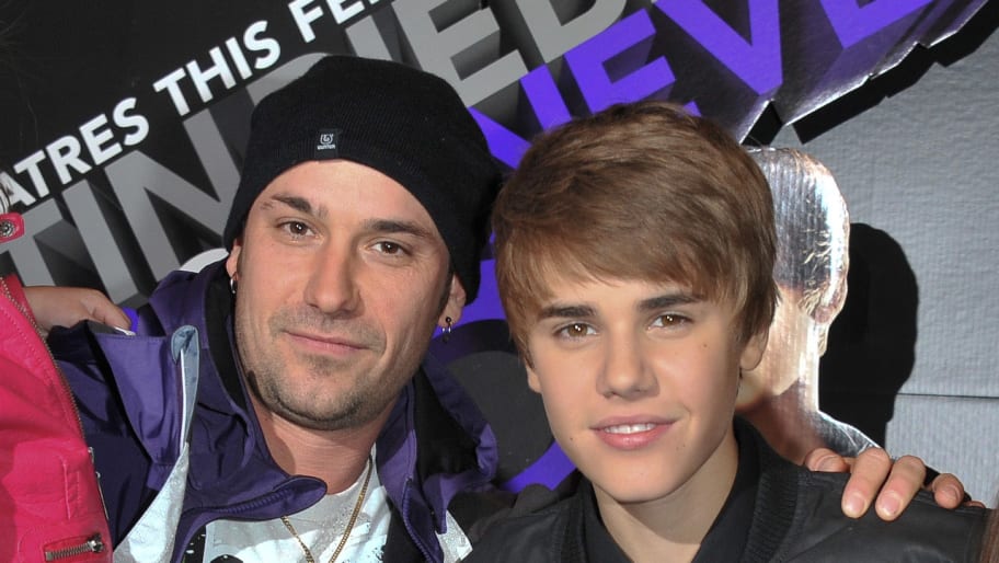 Father Jeremy Bieber and singer Justin Bieber t the AMC Yonge & Dundas 24 theater on February 1, 2011 in Toronto, Canada.