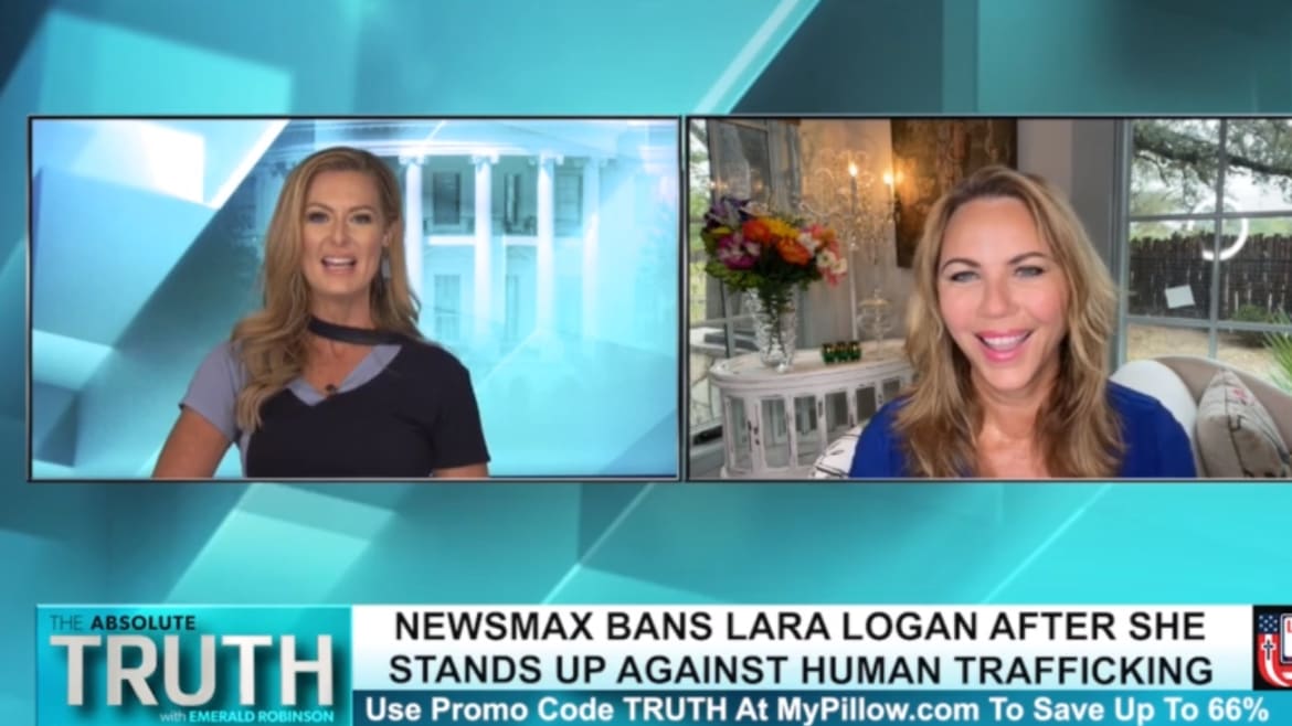 Lara Logan Turns to a Fellow Newsmax Failure to Whine About Her Ban, Double Down on QAnon