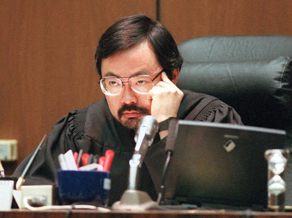 Judge Lance Ito listens to defense motions in the O.J. Simpson trial.