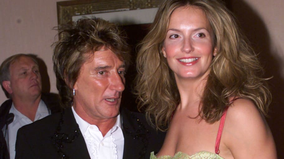 Singer Rod Stewart and his wife, Penny Lancaster.