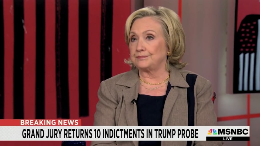 Hillary Clinton speaks on MSNBC about her “profound sadness” at the latest indictment of Donald Trump.