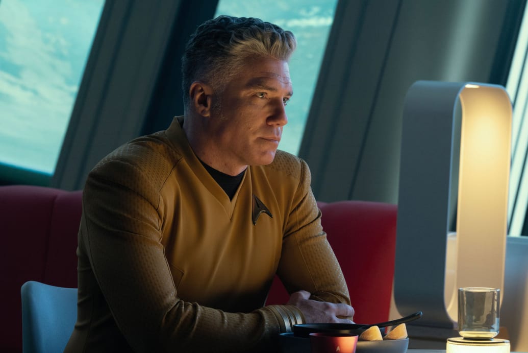 A picture of Anson Mount as Pike in Star Trek Strange New Worlds