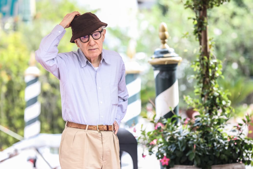 Photograph of Woody Allen at the Venice Film Festival.