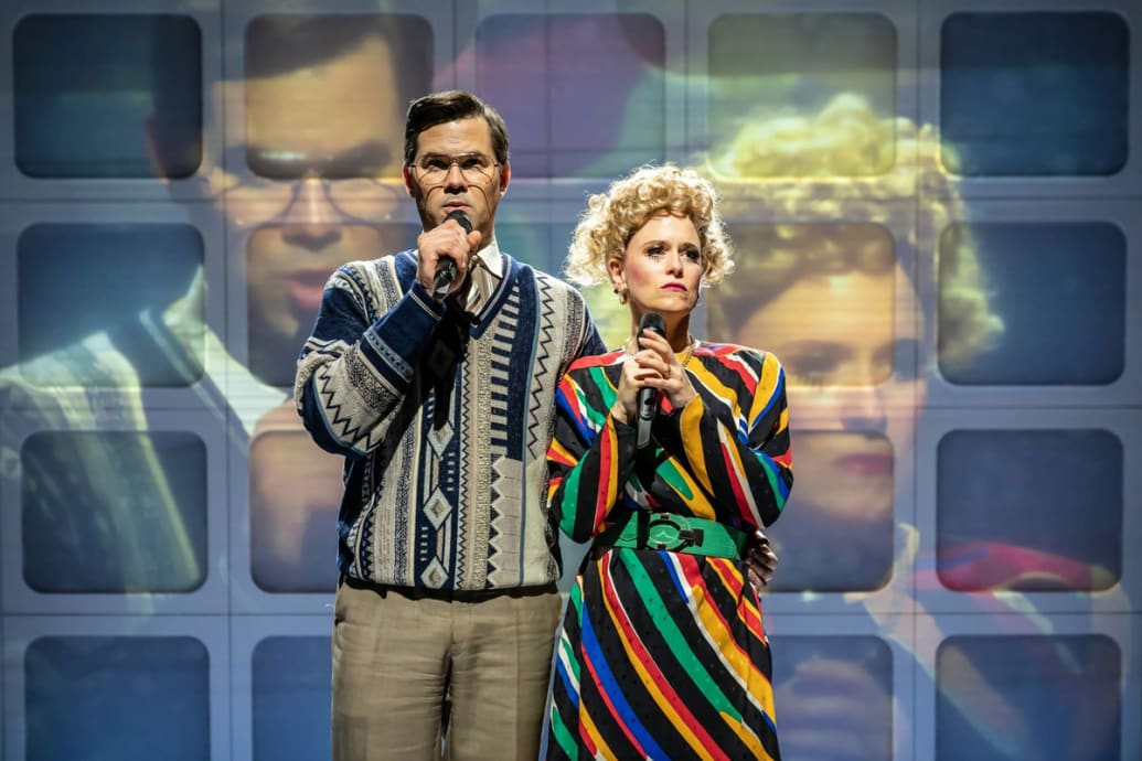 A picture of Andrew Rannells and Katie Brayben in 'Tammy Faye.'