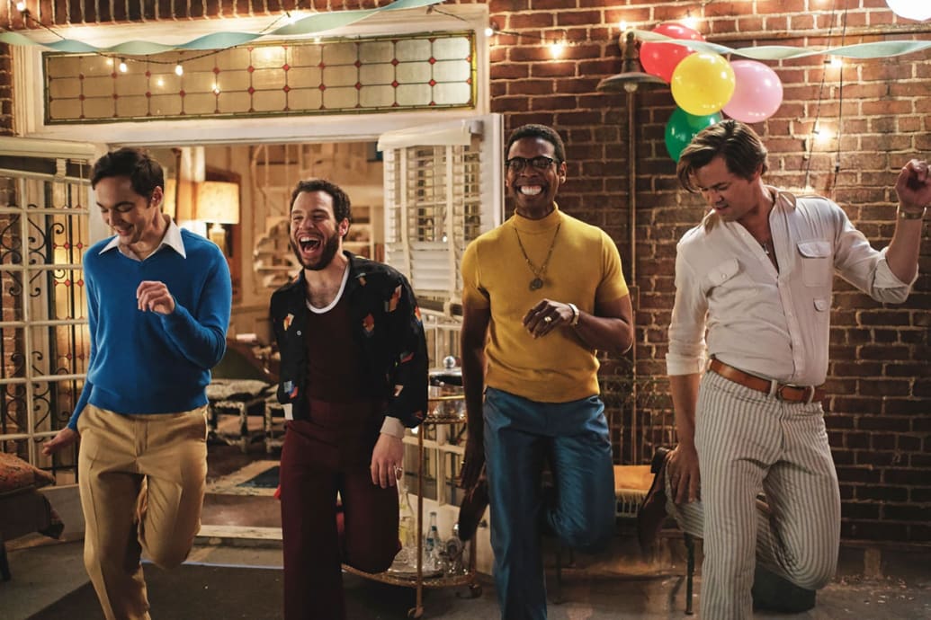 A picture of Jim Parsons, Robin De Jesus, Michael Benjamin Washington and Andrew Rannells in ‘The Boys in the Band.’
