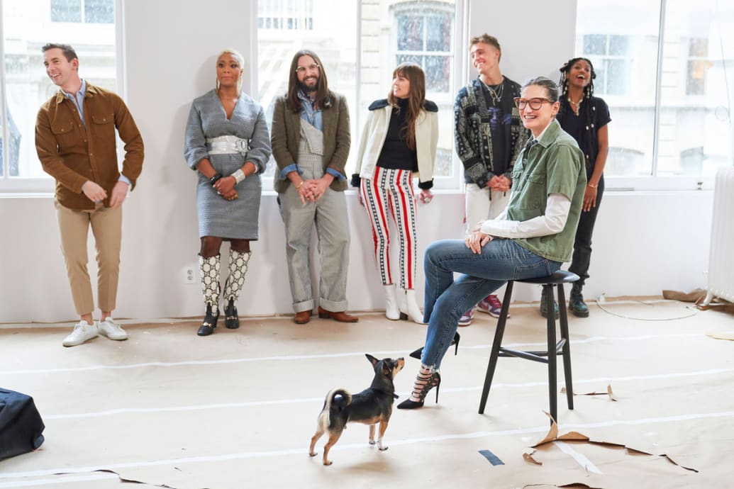 Jenna Lyons sitting in a chair in a scene from her show ‘Stylish’