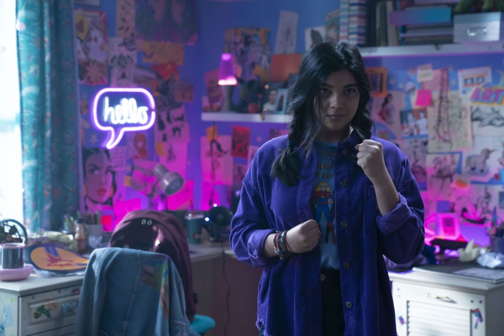 Iman Vellani does a fist bump in a still from ‘Ms. Marvel’