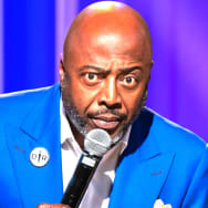 An illustration including a photo of Donnell Rawlings