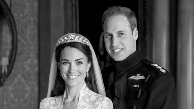 William and Kate on their wedding day