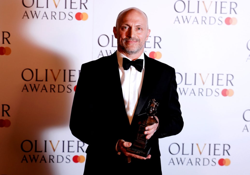 Will Keen in the press room after winning the Best Actor in a Supporting Role award for Patriots at the Olivier Awards held at the Royal Albert Hall, London, April 2, 2023.
