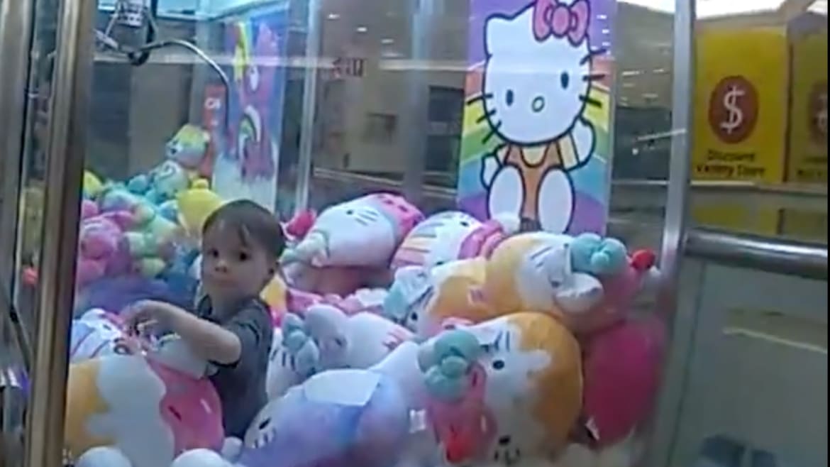 3-Year-Old Boy Gets Stuck Inside ‘Hello Kitty’ Claw Machine