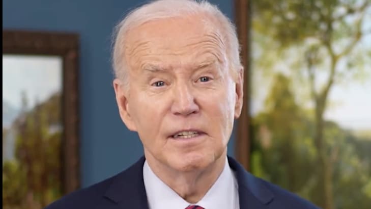 Joe Biden talks to camera in challenge video