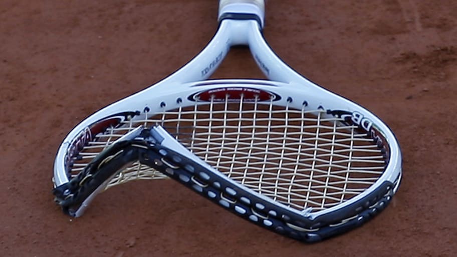Broken tennis racket