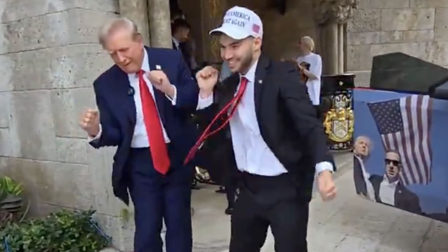 Donald Trump dances with Adin Ross