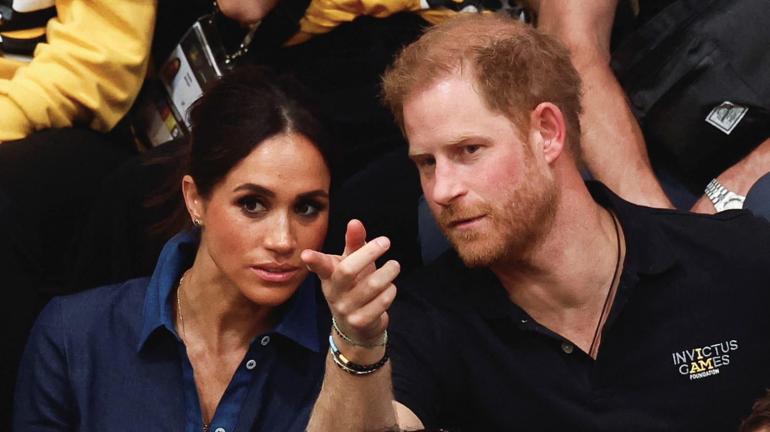 Britain's Prince Harry, Duke of Sussex and his wife Meghan, Duchess of Sussex, attend the sitting volleyball finals at the 2023 Invictus Games in Duesseldorf, Germany September 15, 2023.