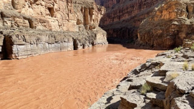 The confluence of Havasu Creek and the Colorado River.