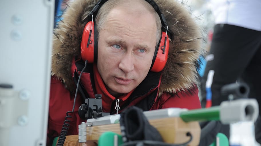 Vladimir Putin at the Paralympics in Sochi in March 2012.