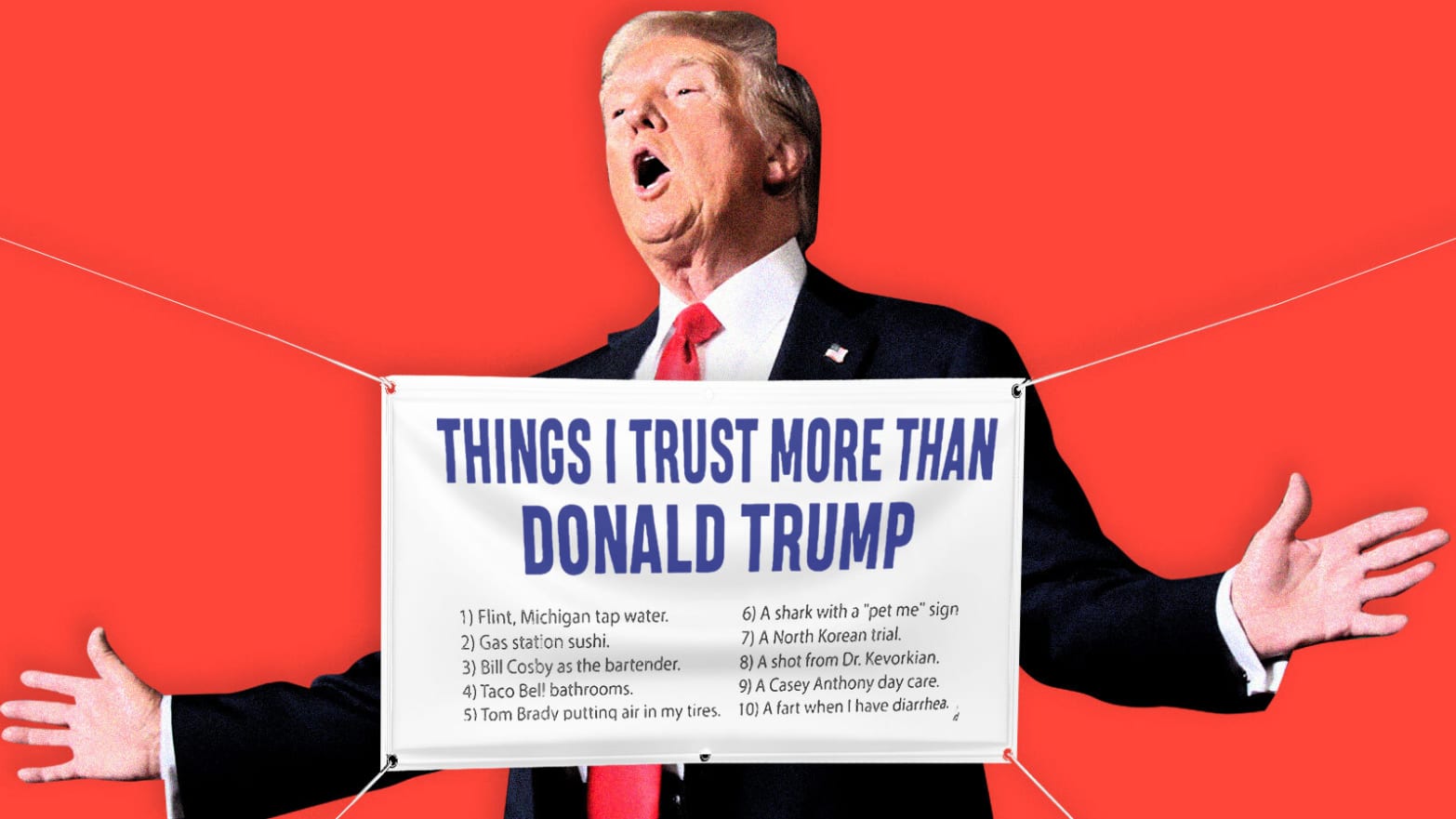 Photo Illustration of Donald Trump and list