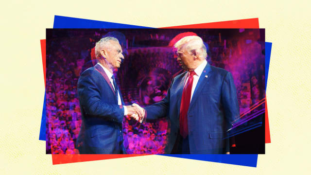 A photo illustration showing Donald Trump and Robert F. Kennedy Jr. shaking hands