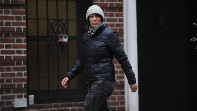Ghislaine Maxwell, after walking out the side door of her townhouse in Manhattan on January 4, 2015.