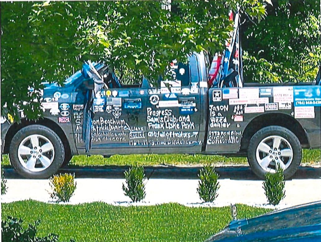 Photograph of Marian Hudak’s pickup truck