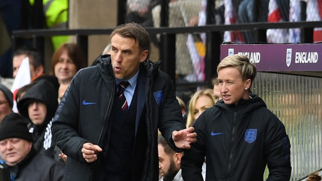 Bev Priestman (left) and Phil Neville (right)
