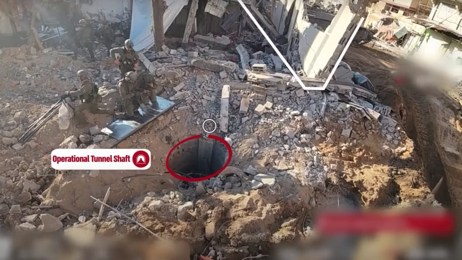 IDF video showing an alleged Hamas tunnel beneath Al-Shifa Hospital in Gaza.