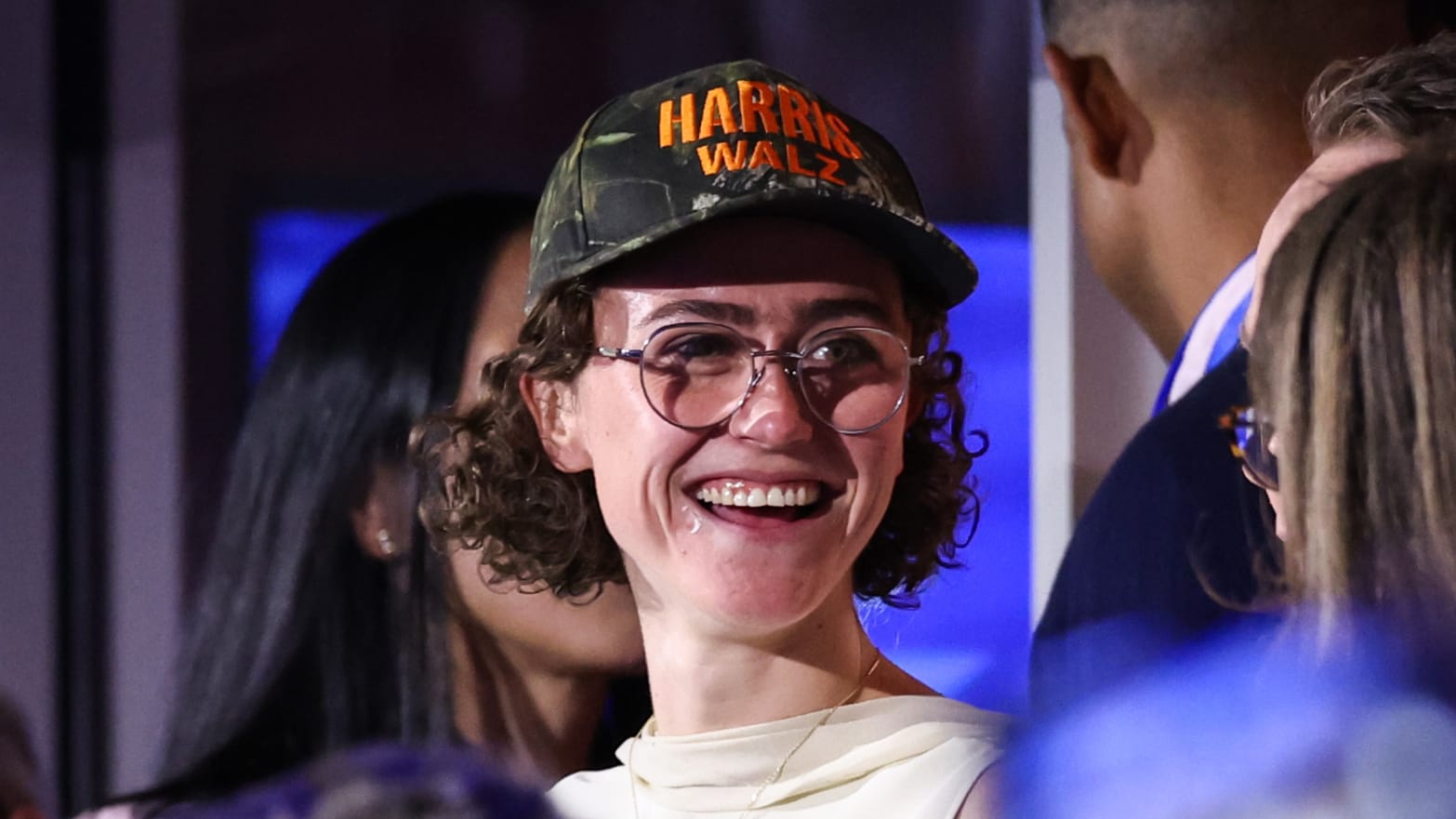 Ella Emhoff smiling at the Democratic Convention