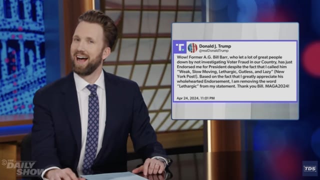 Jordan Klepper declares Donald Trump as “The King of Pettiness” on “The Daily Show.”
