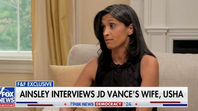 Usha Vance used a “Fox & Friends” interview to defend her husband J.D. Vance from criticisms over his “childless cat ladies” comment. 