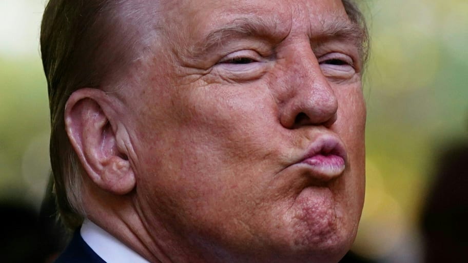 Former U.S. President and Republican presidential candidate Donald Trump attends a remembrance ceremony on the 23rd anniversary of the September 11 terror attack on the World Trade Center at Ground Zero, in New York City.