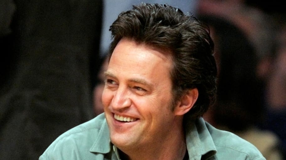 Matthew Perry watches the Los Angeles Lakers NBA game against the Seattle Supersonics in Los Angeles, Nov. 3, 2006. 