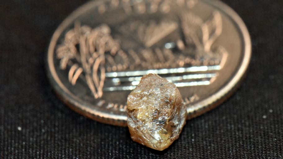The 3.29-carat brown diamond found by David Anderson in the Crater of Diamonds State Park, Arkansas. 