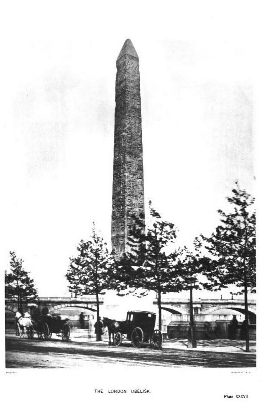 London---Obelisk-in-place-on-the-Thames---Egyptian-Obelisks-by-Gorringe-1885_ngx9mu